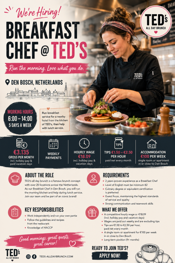 breakfast-chef-job-den-bosch-netherlands